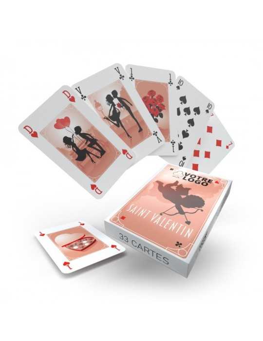 Jeux de belote Saint Valentin personnalisé pas cher