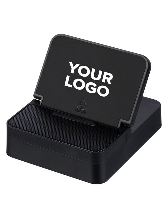 Power bank sans fil 3 en 1 en ABS recyclé Elias Matières : ABS recyclé Couleurs : noir cadeau entreprise pas cher