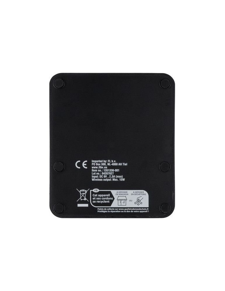 Power bank sans fil 3 en 1 en ABS recyclé Elias Matières : ABS recyclé Couleurs : noir impression haute définition