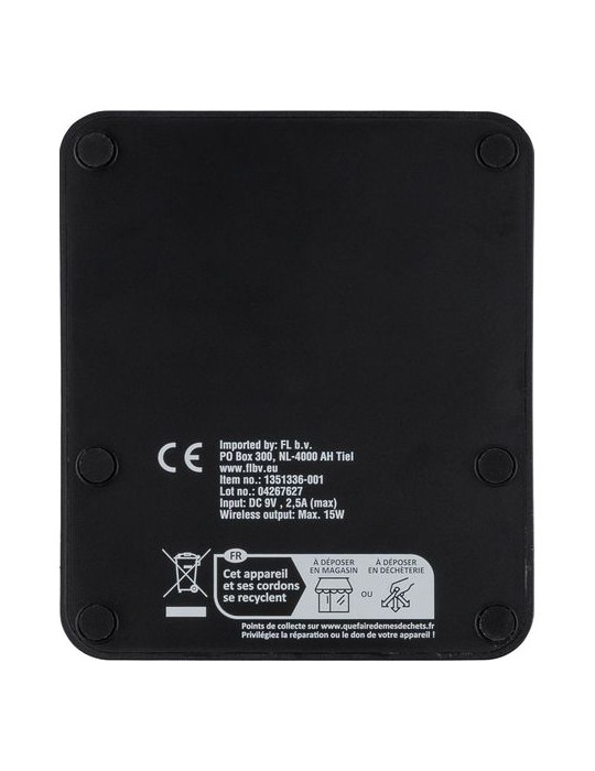 Power bank sans fil 3 en 1 en ABS recyclé Elias Matières : ABS recyclé Couleurs : noir impression haute définition