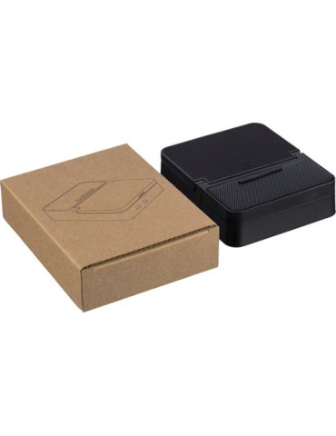Power bank sans fil 3 en 1 en ABS recyclé Elias Matières : ABS recyclé Couleurs : noir cadeau collaborateur premium