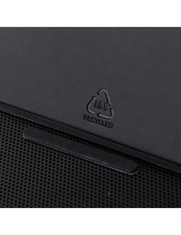 Power bank sans fil 3 en 1 en ABS recyclé Elias Matières : ABS recyclé Couleurs : noir personnalisation rapide en France