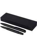 Parure de stylos en métal et laiton écologique Adel Matières : métal Couleurs : noir personnalisable avec votre logo