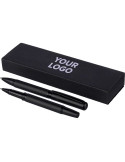 Parure de stylos en métal et laiton écologique Adel Matières : métal Couleurs : noir cadeau entreprise pas cher