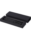 Parure de stylos en métal et laiton écologique Adel Matières : métal Couleurs : noir marquage laser ultra précis