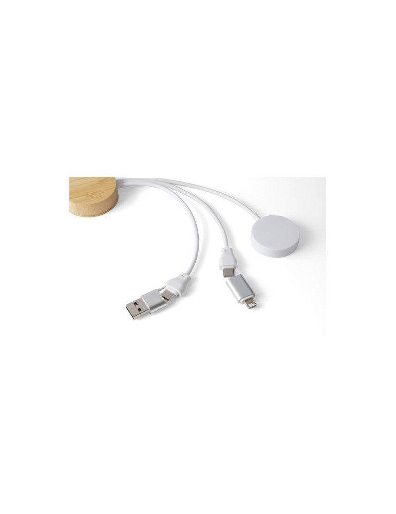 Câble de charge TPE Mei Matières : bambou Couleurs : brun personnalisable avec votre logo