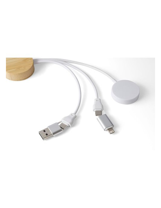 Câble de charge TPE Mei Matières : bambou Couleurs : brun personnalisable avec votre logo