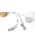 Câble de charge TPE Mei Matières : bambou Couleurs : brun personnalisable avec votre logo