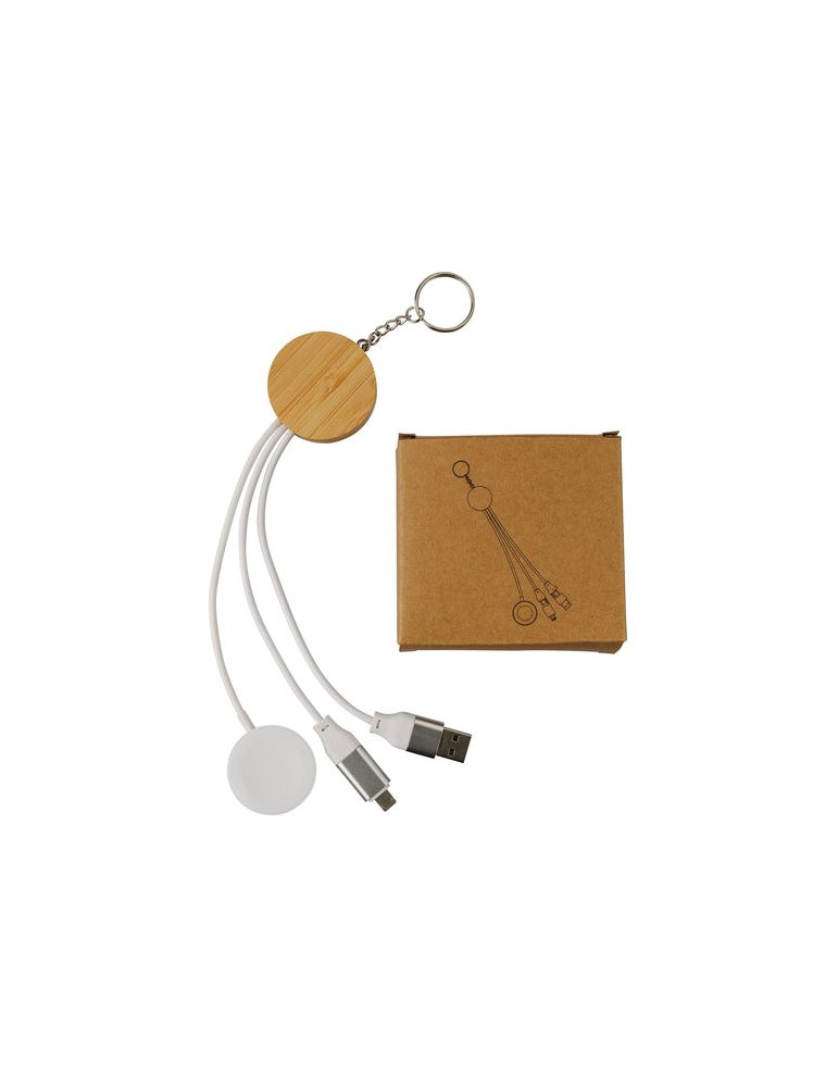 Câble de charge TPE Mei Matières : bambou Couleurs : brun marquage laser ultra précis