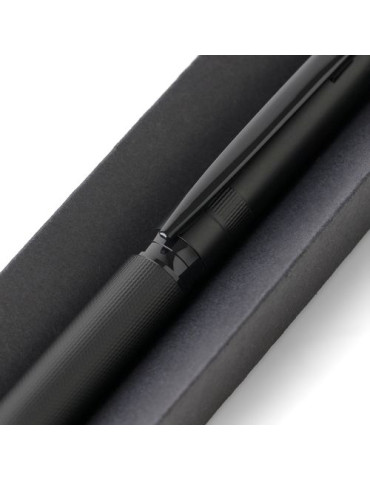 Stylo à bille twist en laiton écologique Hadi Matières : métal Couleurs : noir cadeau collaborateur premium