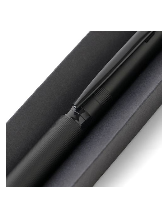 Stylo à bille twist en laiton écologique Hadi Matières : métal Couleurs : noir cadeau collaborateur premium