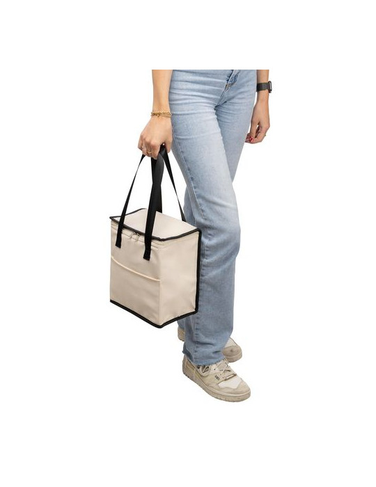 Sac isotherme en PU recyclé Adira Matières : polyester Couleurs : noir marquage laser ultra précis