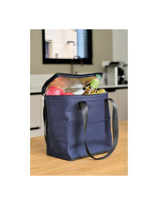 Sac isotherme en PU recyclé Adira Matières : polyester Couleurs : noir objet promotionnel éco-responsable