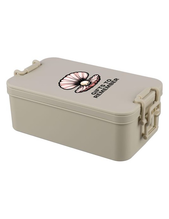 Lunch box double compartiments en PP Siena Matières : polypropylène (PP) Couleurs : noir marquage laser ultra précis