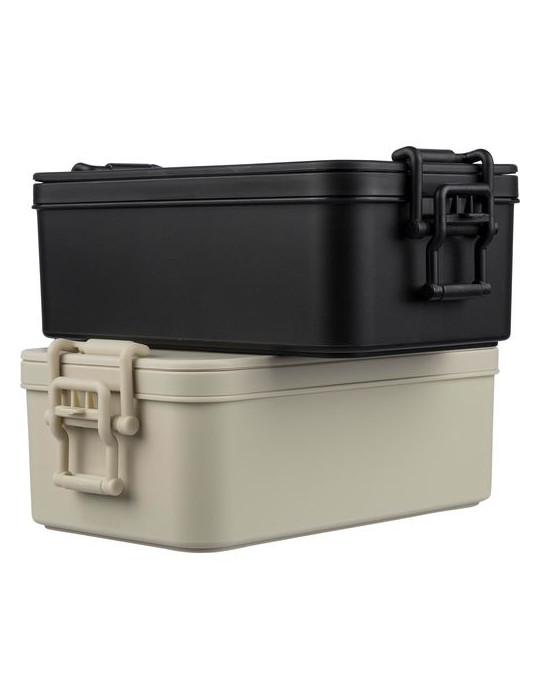 Lunch box double compartiments en PP Siena Matières : polypropylène (PP) Couleurs : noir cadeau client original