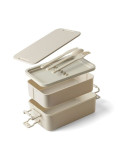 Lunch box double compartiments en PP Siena Matières : polypropylène (PP) Couleurs : noir goodies personnalisé en stock