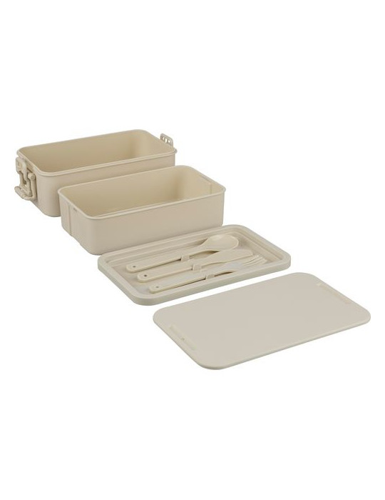 Lunch box double compartiments en PP Siena Matières : polypropylène (PP) Couleurs : noir objet promo petit budget