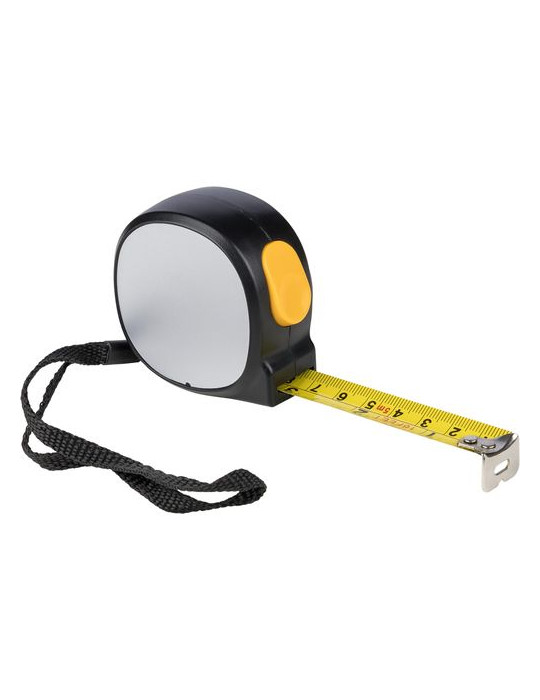 Mètre-ruban de 5 m en ABS Selina Matières : polyester Couleurs : noir personnalisable avec votre logo