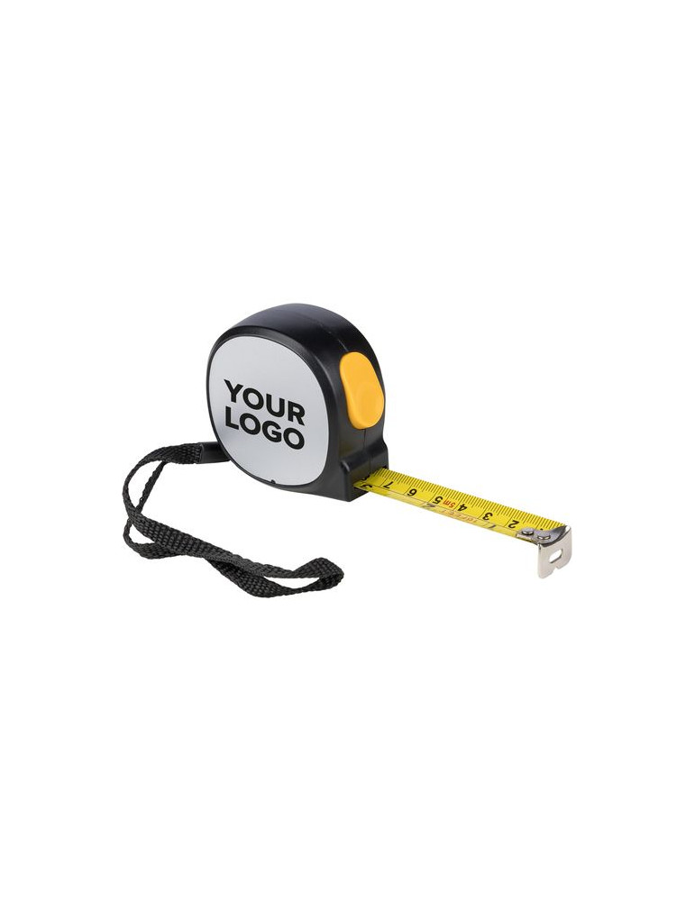 Mètre-ruban de 5 m en ABS Selina Matières : polyester Couleurs : noir cadeau entreprise pas cher