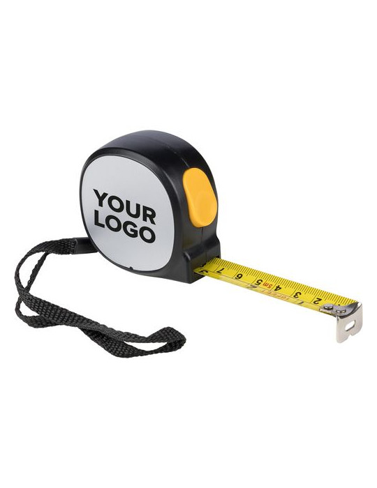Mètre-ruban de 5 m en ABS Selina Matières : polyester Couleurs : noir cadeau entreprise pas cher
