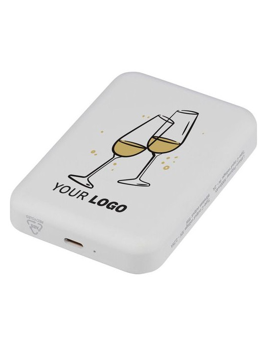 Power bank sans fil en ABS recyclé Miren Matières : ABS recyclé Couleurs : noir objet promotionnel éco-responsable