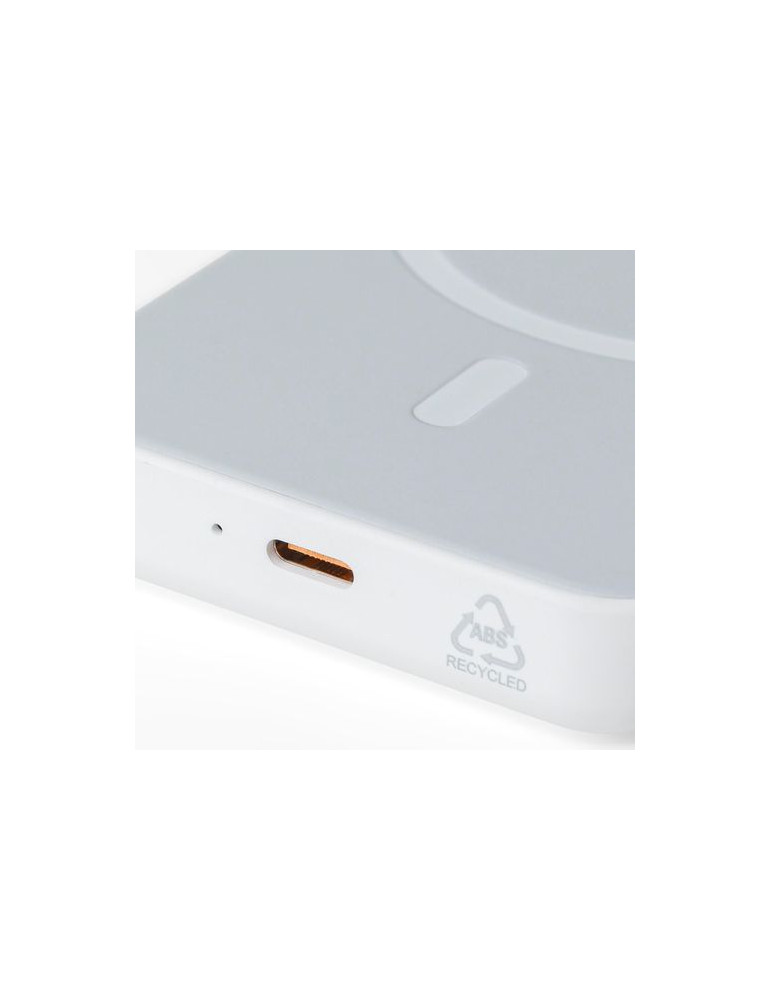 Power bank sans fil en ABS recyclé Miren Matières : ABS recyclé Couleurs : noir goodies publicitaire durable