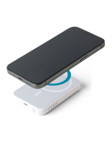 Power bank sans fil en ABS recyclé Miren Matières : ABS recyclé Couleurs : blanc cadeau collaborateur premium