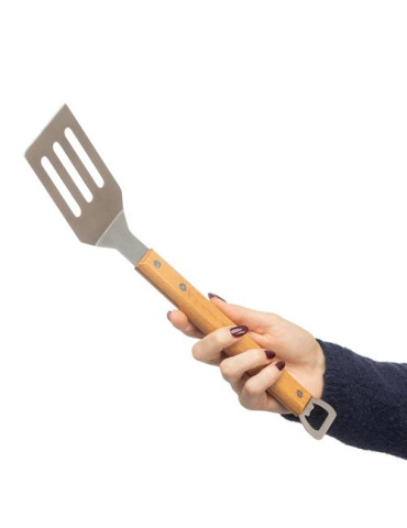 Spatule pour barbecue en acier inoxydable Saphira Matières : acier inoxydable Couleurs : brun marquage laser ultra précis