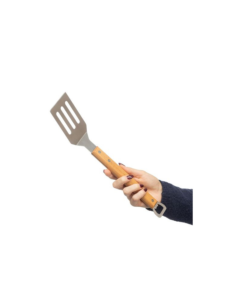 Spatule pour barbecue en acier inoxydable Saphira Matières : acier inoxydable Couleurs : brun marquage laser ultra précis