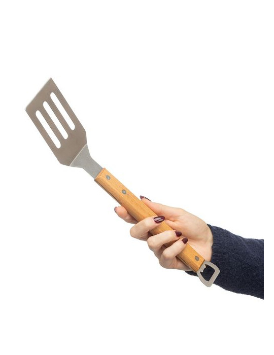 Spatule pour barbecue en acier inoxydable Saphira Matières : acier inoxydable Couleurs : brun marquage laser ultra précis