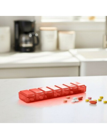Boîte à pilules  avec 7 compartiments | Chuks Matières : polypropylène (PP) Couleurs : rouge 2