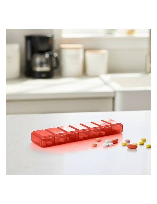 Boîte à pilules  avec 7 compartiments | Chuks Matières : polypropylène (PP) Couleurs : rouge goodies publicitaire événementiel