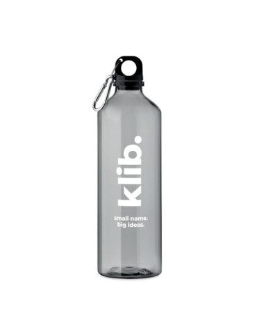 MOSS RE750 Gourde RPET 750ml Couleurs : gris transparent marquage laser ultra précis