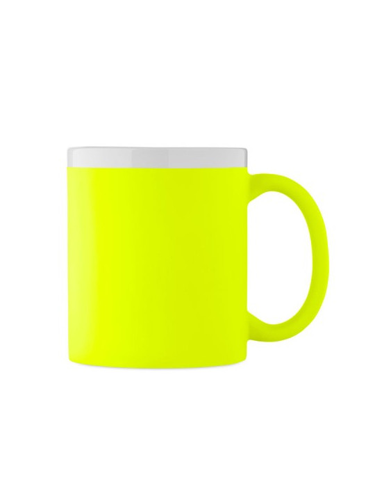 MUGIVA Mug en céramique 300ml Couleurs : jaune fluo accessoire événementiel unique
