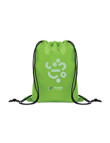 SHOOP KIDS Sac cordon pour enfants RPET Couleurs : vert citron marquage couleur éclatante