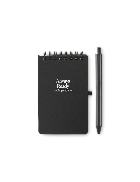 KIT Bloc-notes déperlant Couleurs : noir marquage laser ultra précis