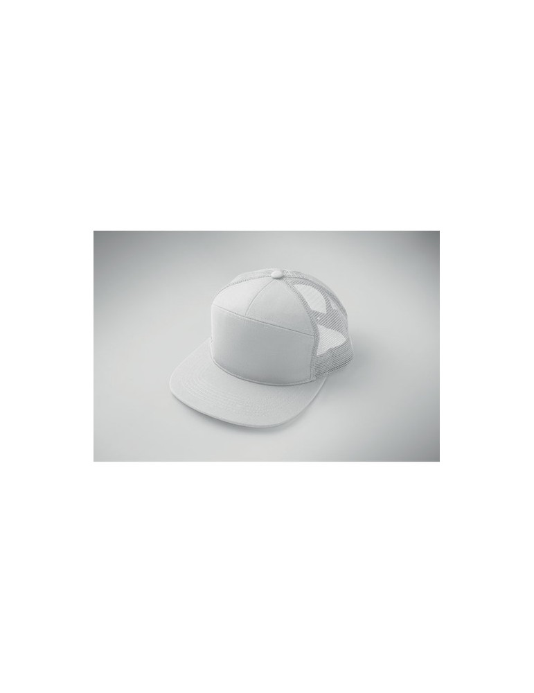 BEAD Casquette visière plate 7 pans Couleurs : blanc objet promotionnel éco-responsable
