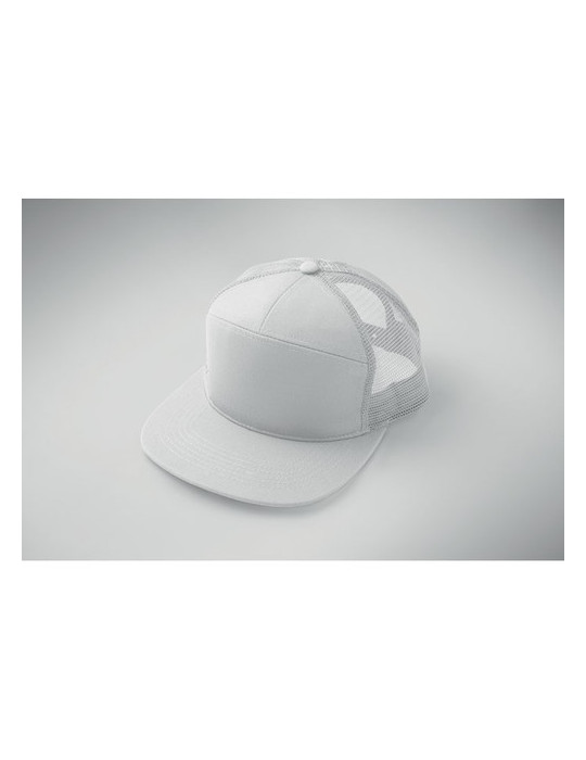 BEAD Casquette visière plate 7 pans Couleurs : blanc objet promotionnel éco-responsable