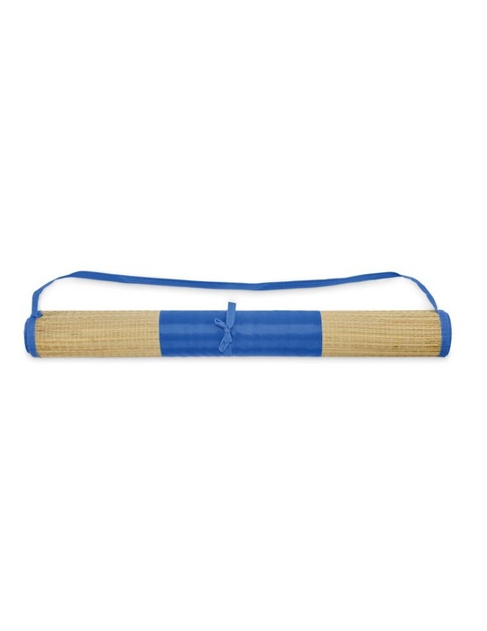 RAFIA Natte plage paille naturelle Couleurs : bleu royal