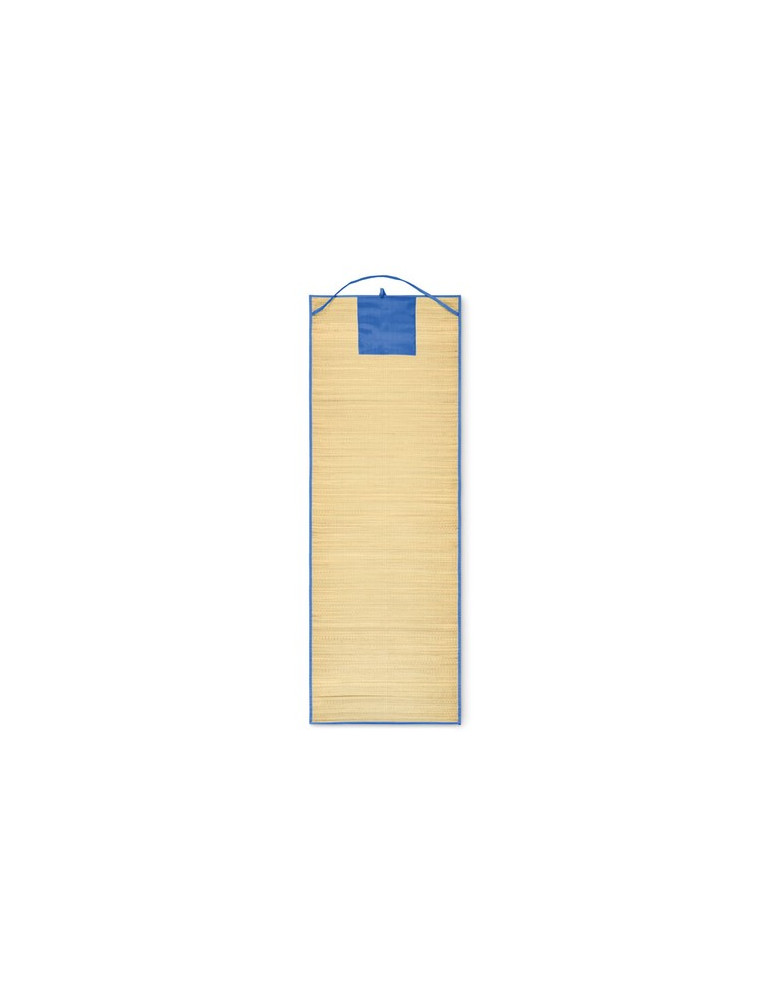 RAFIA Natte plage paille naturelle Couleurs : bleu royal marquage laser ultra précis