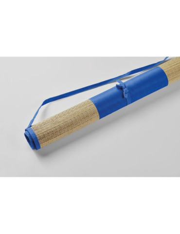 RAFIA Natte plage paille naturelle Couleurs : bleu royal impression logo haute qualité
