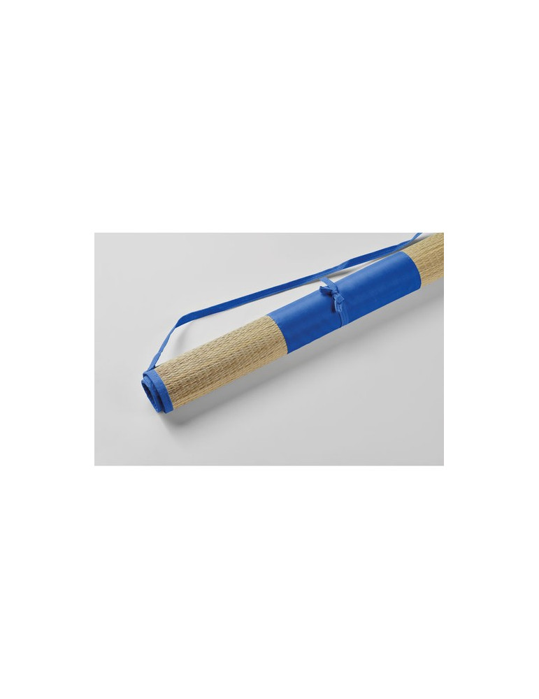 RAFIA Natte plage paille naturelle Couleurs : bleu royal impression logo haute qualité