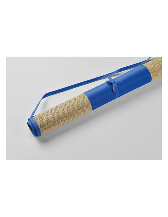 RAFIA Natte plage paille naturelle Couleurs : bleu royal impression logo haute qualité