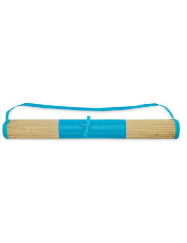 RAFIA Natte plage paille naturelle Couleurs : turquoise personnalisable avec votre logo