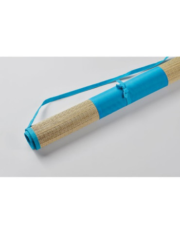 RAFIA Natte plage paille naturelle Couleurs : turquoise goodies entreprise design