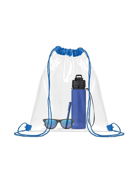 USEE Sac à cordon transparent Couleurs : bleu royal personnalisation rapide en France