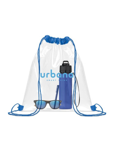 USEE Sac à cordon transparent Couleurs : bleu royal goodies entreprise design