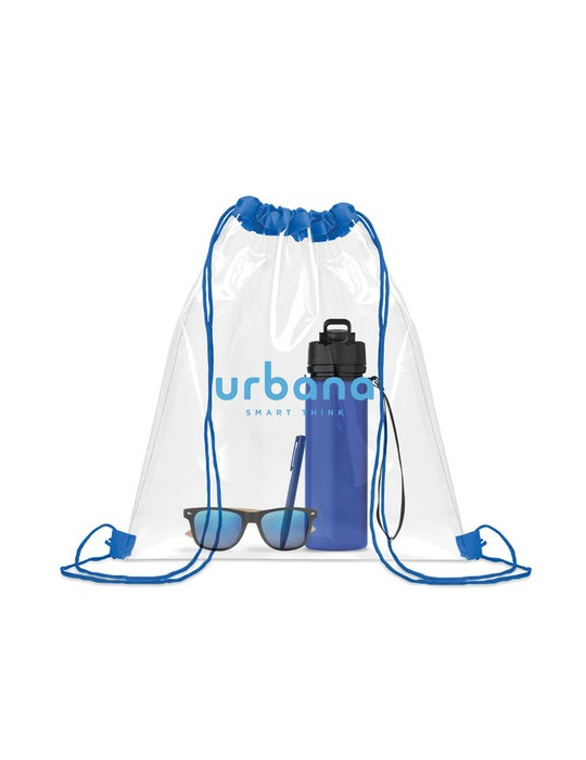 USEE Sac à cordon transparent Couleurs : bleu royal goodies entreprise design
