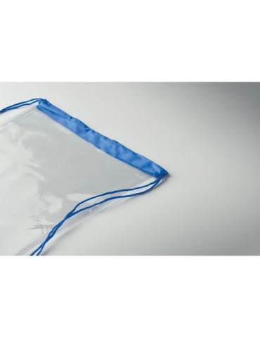 USEE Sac à cordon transparent Couleurs : bleu royal impression logo haute qualité