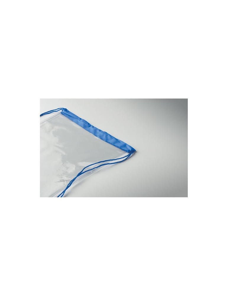 USEE Sac à cordon transparent Couleurs : bleu royal impression logo haute qualité